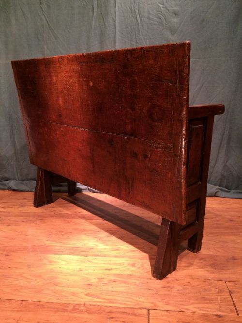 ANTIQUE OAK MONK'S BENCHTABLE - ADDITIONAL PHOTO 9