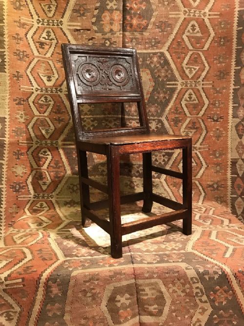 antique chairback stool - CATEGORY: ANTIQUE CHAIRS - DATED 17TH CENTURY