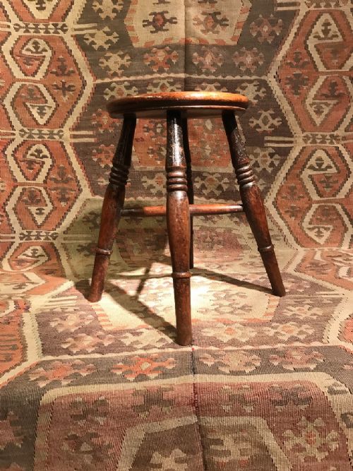 antique elm stool - CATEGORY: ANTIQUE STOOLS - DATED 19TH CENTURY