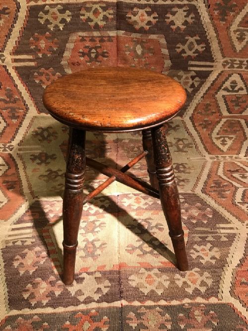 ANTIQUE ELM STOOL - ADDITIONAL PHOTO 3