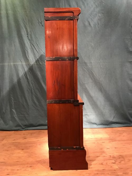 MAHOGANY SECTIONAL BOOKCASE PROBABLY GLOBE WERNICKE - ADDITIONAL PHOTO 6