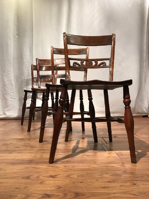 four antique kitchendining chairs - CATEGORY: ANTIQUE CHAIRS - DATED 19TH CENTURY