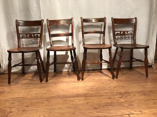 FOUR ANTIQUE KITCHENDINING CHAIRS - ADDITIONAL PHOTO 2