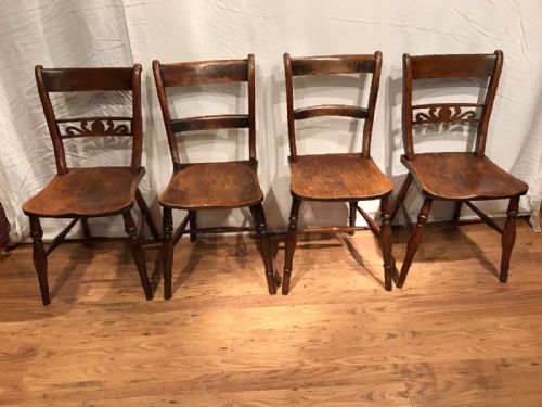 FOUR ANTIQUE KITCHENDINING CHAIRS - ADDITIONAL PHOTO 4