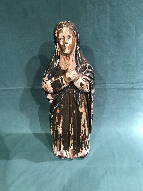 18TH CENTURY CARVED WOOD FIGURE - ADDITIONAL PHOTO 1