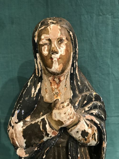 18TH CENTURY CARVED WOOD FIGURE - ADDITIONAL PHOTO 2