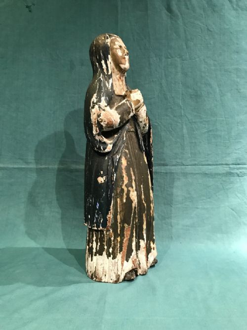 18TH CENTURY CARVED WOOD FIGURE - ADDITIONAL PHOTO 3