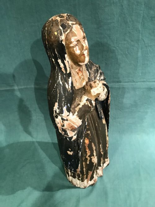 18TH CENTURY CARVED WOOD FIGURE - ADDITIONAL PHOTO 5