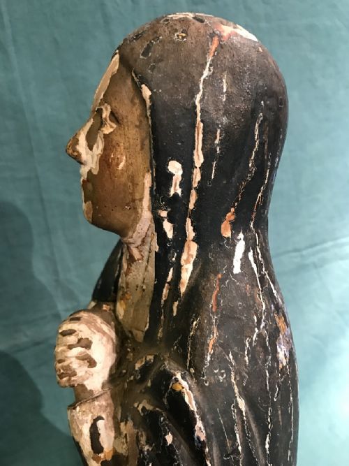 18TH CENTURY CARVED WOOD FIGURE - ADDITIONAL PHOTO 7