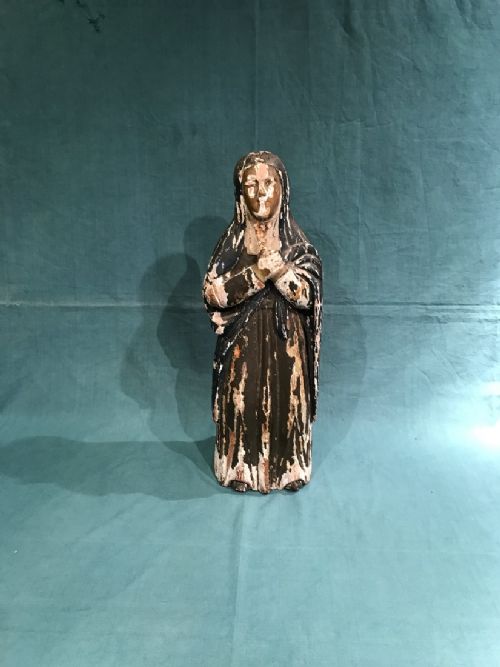 18TH CENTURY CARVED WOOD FIGURE - ADDITIONAL PHOTO 9