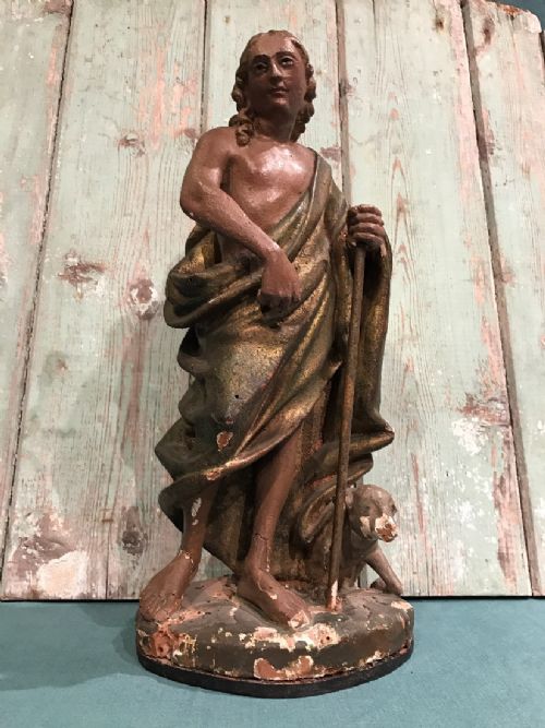 18th century carved wood statue - CATEGORY: ANTIQUE MISCELLANEOUS - DATED 18TH CENTURY