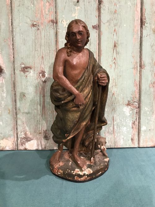 18TH CENTURY CARVED WOOD STATUE - ADDITIONAL PHOTO 1