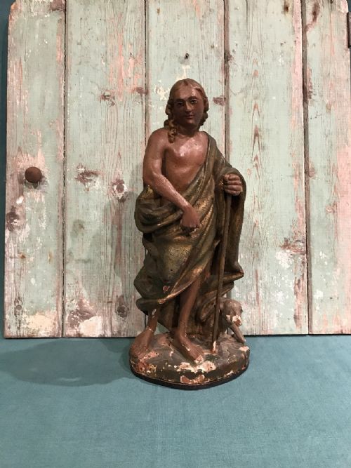 18TH CENTURY CARVED WOOD STATUE - ADDITIONAL PHOTO 2