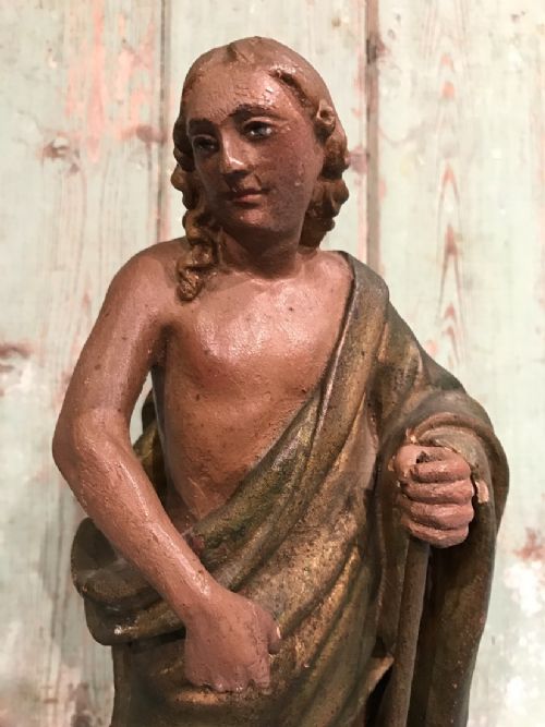 18TH CENTURY CARVED WOOD STATUE - ADDITIONAL PHOTO 7