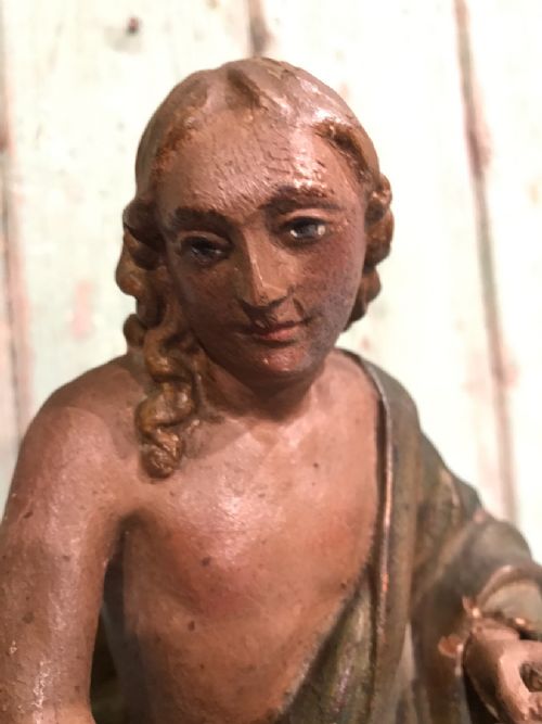18TH CENTURY CARVED WOOD STATUE - ADDITIONAL PHOTO 8