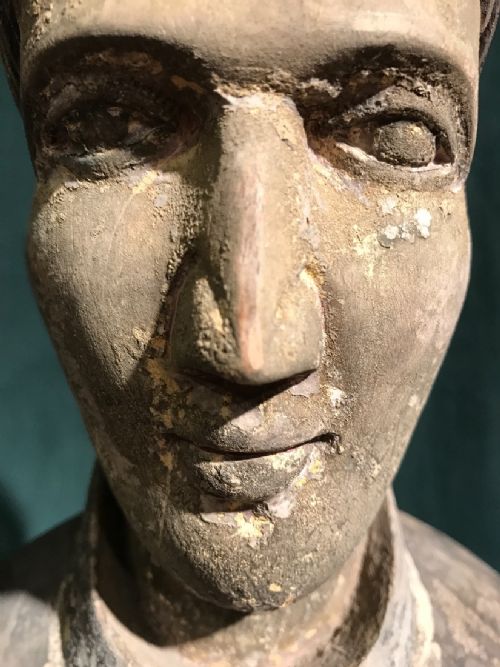 ANTIQUE LARGE WOODEN STATUE - ADDITIONAL PHOTO 1