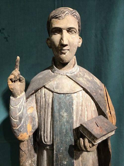 ANTIQUE LARGE WOODEN STATUE - ADDITIONAL PHOTO 2