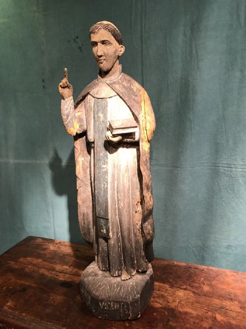 ANTIQUE LARGE WOODEN STATUE - ADDITIONAL PHOTO 3