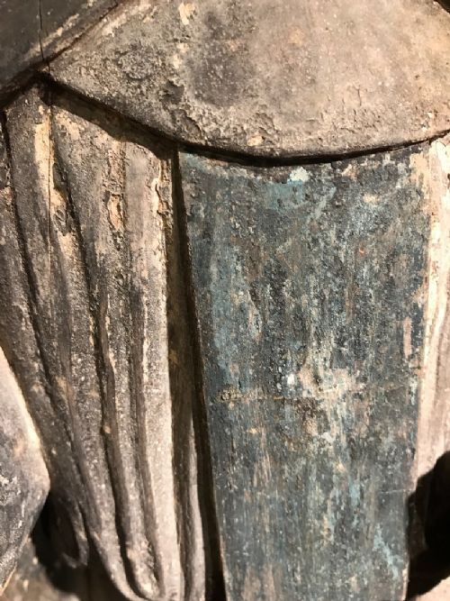 ANTIQUE LARGE WOODEN STATUE - ADDITIONAL PHOTO 5