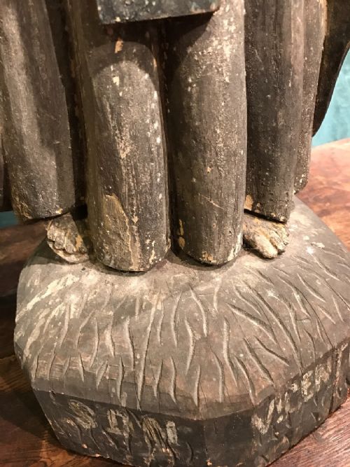 ANTIQUE LARGE WOODEN STATUE - ADDITIONAL PHOTO 7