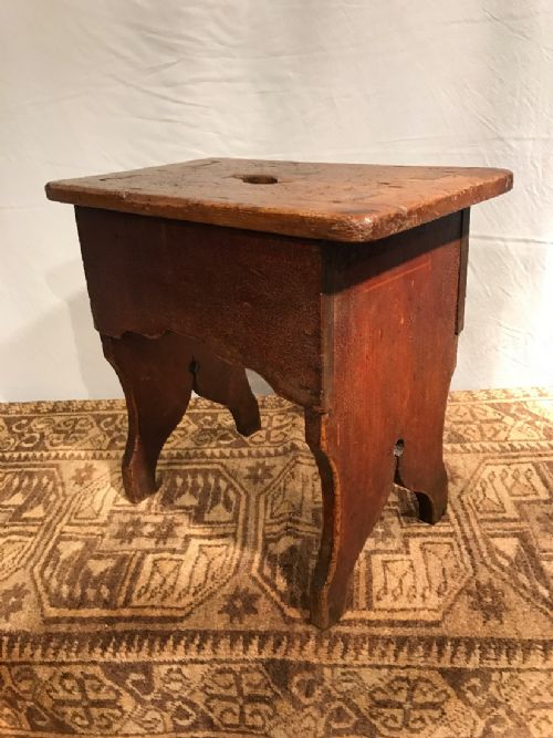 ANTIQUE BOARDED STOOL - ADDITIONAL PHOTO 1