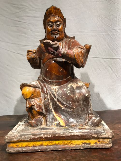 antique chinese deity statue - CATEGORY: ANTIQUE MISCELLANEOUS - DATED 18TH CENTURY