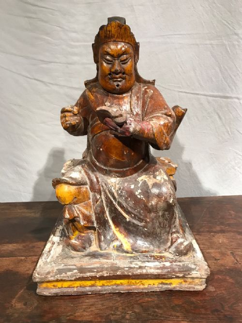 ANTIQUE CHINESE DEITY STATUE - ADDITIONAL PHOTO 1