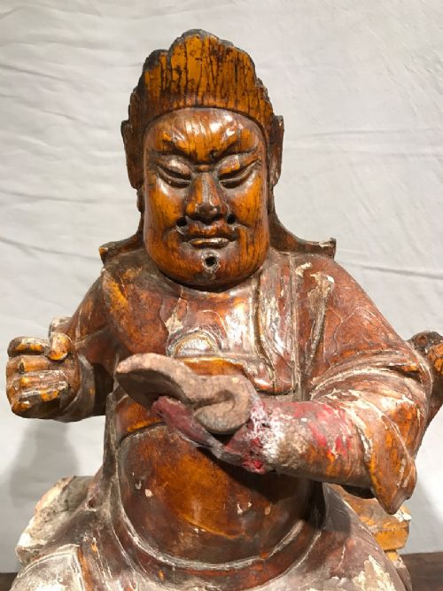 ANTIQUE CHINESE DEITY STATUE - ADDITIONAL PHOTO 3