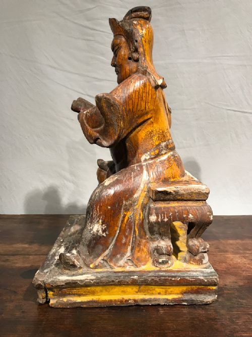 ANTIQUE CHINESE DEITY STATUE - ADDITIONAL PHOTO 9