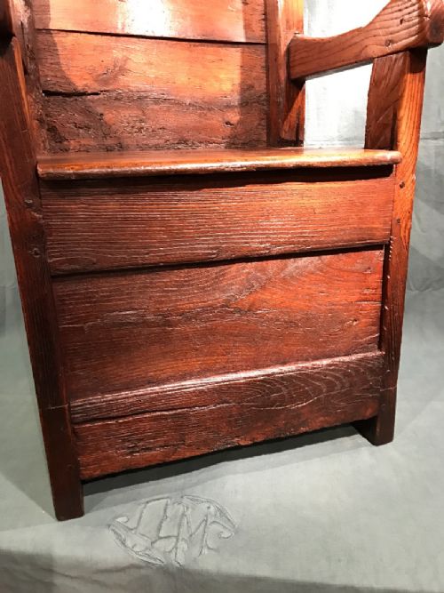 EARLY OAK BOX CHAIR - ADDITIONAL PHOTO 5