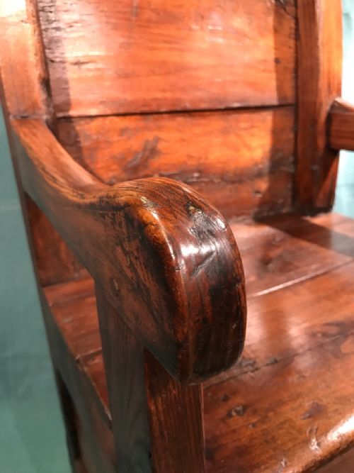 EARLY OAK BOX CHAIR - ADDITIONAL PHOTO 6