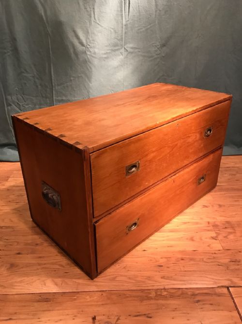 ANTIQUE CAMPAIGN CHEST OF DRAWERS - ADDITIONAL PHOTO 1