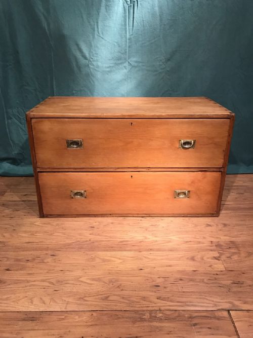 ANTIQUE CAMPAIGN CHEST OF DRAWERS - ADDITIONAL PHOTO 2