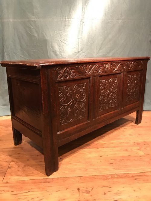antique oak cofferchest - CATEGORY: ANTIQUE CHESTS - DATED 17TH CENTURY
