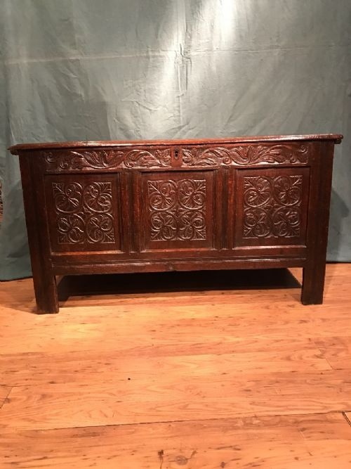 ANTIQUE OAK COFFERCHEST - ADDITIONAL PHOTO 1