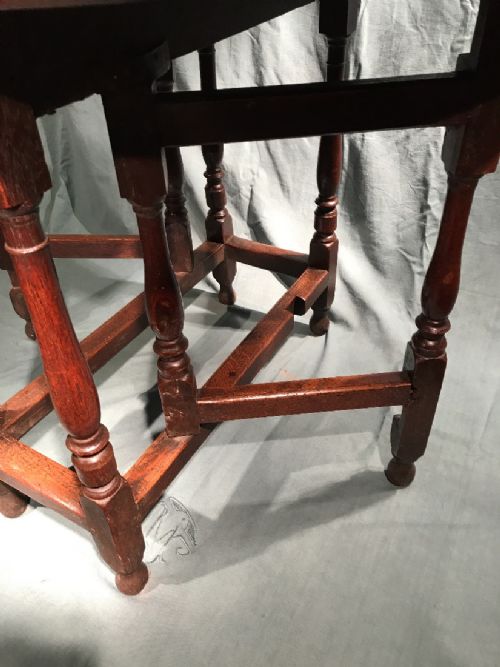 ANTIQUE OAK GATELEG TABLE - ADDITIONAL PHOTO 5