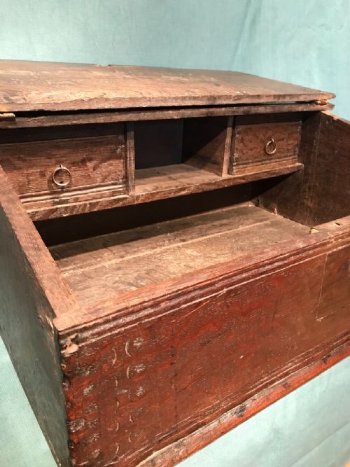 ANTIQUE OAK TABLE BOX - ADDITIONAL PHOTO 2