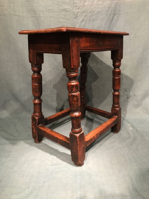 antique oak joint stool - CATEGORY: ANTIQUE STOOLS - DATED 17TH CENTURY