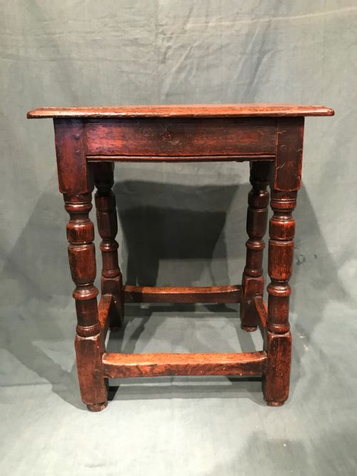 ANTIQUE OAK JOINT STOOL - ADDITIONAL PHOTO 1