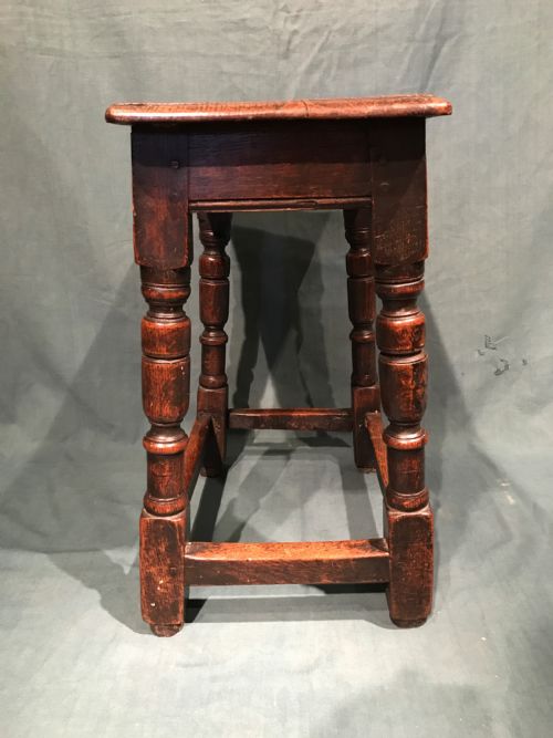 ANTIQUE OAK JOINT STOOL - ADDITIONAL PHOTO 2