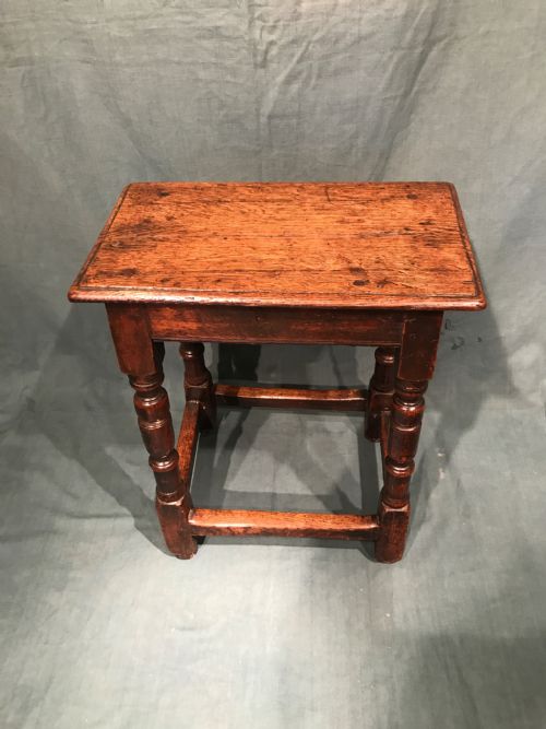 ANTIQUE OAK JOINT STOOL - ADDITIONAL PHOTO 3