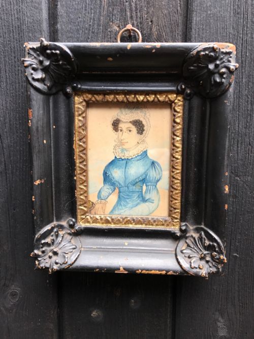 antique portrait watercolour - CATEGORY: ANTIQUE ART - DATED 19TH CENTURY