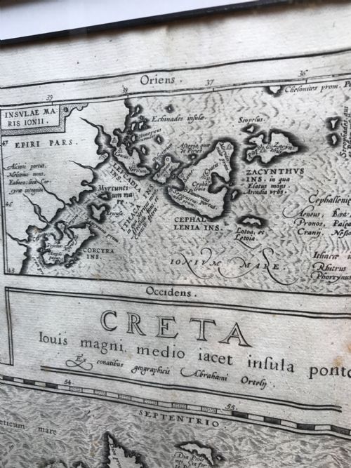 ORIGINAL ANTIQUE MAP OF CRETE ETC - ADDITIONAL PHOTO 2