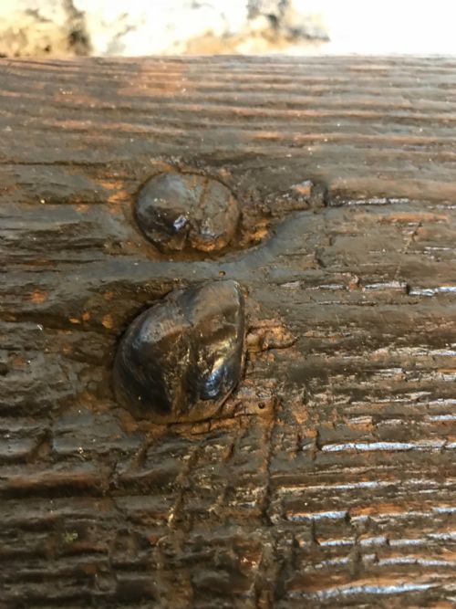 PRIMITIVE OAK STOOL - ADDITIONAL PHOTO 9
