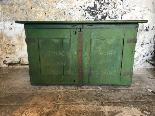 military campaign painted chest cupboard - CATEGORY: ANTIQUE CUPBOARDS - DATED EDWARDIAN