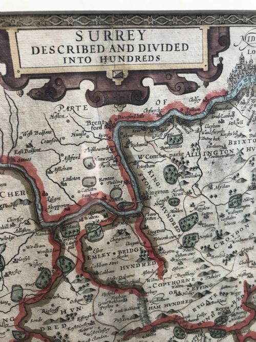 JOHN SPEED ORIGINAL MAP OF SURREY - ADDITIONAL PHOTO 4