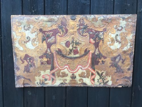 antique leather panel - CATEGORY: ANTIQUE MISCELLANEOUS - DATED 18TH CENTURY