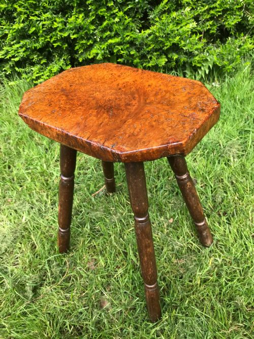 PRIMITIVE BURR WOOD STOOL - ADDITIONAL PHOTO 1
