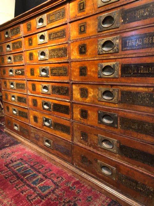 ANTIQUE HABERDASHERY BANK OF DRAWERS - ADDITIONAL PHOTO 3