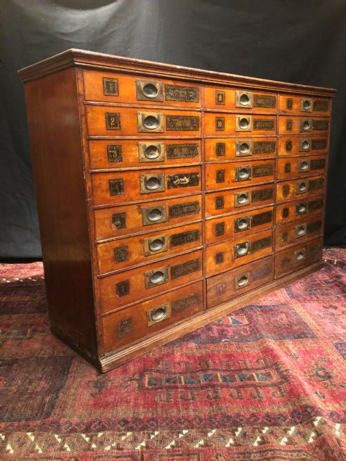 ANTIQUE HABERDASHERY BANK OF DRAWERS - ADDITIONAL PHOTO 7